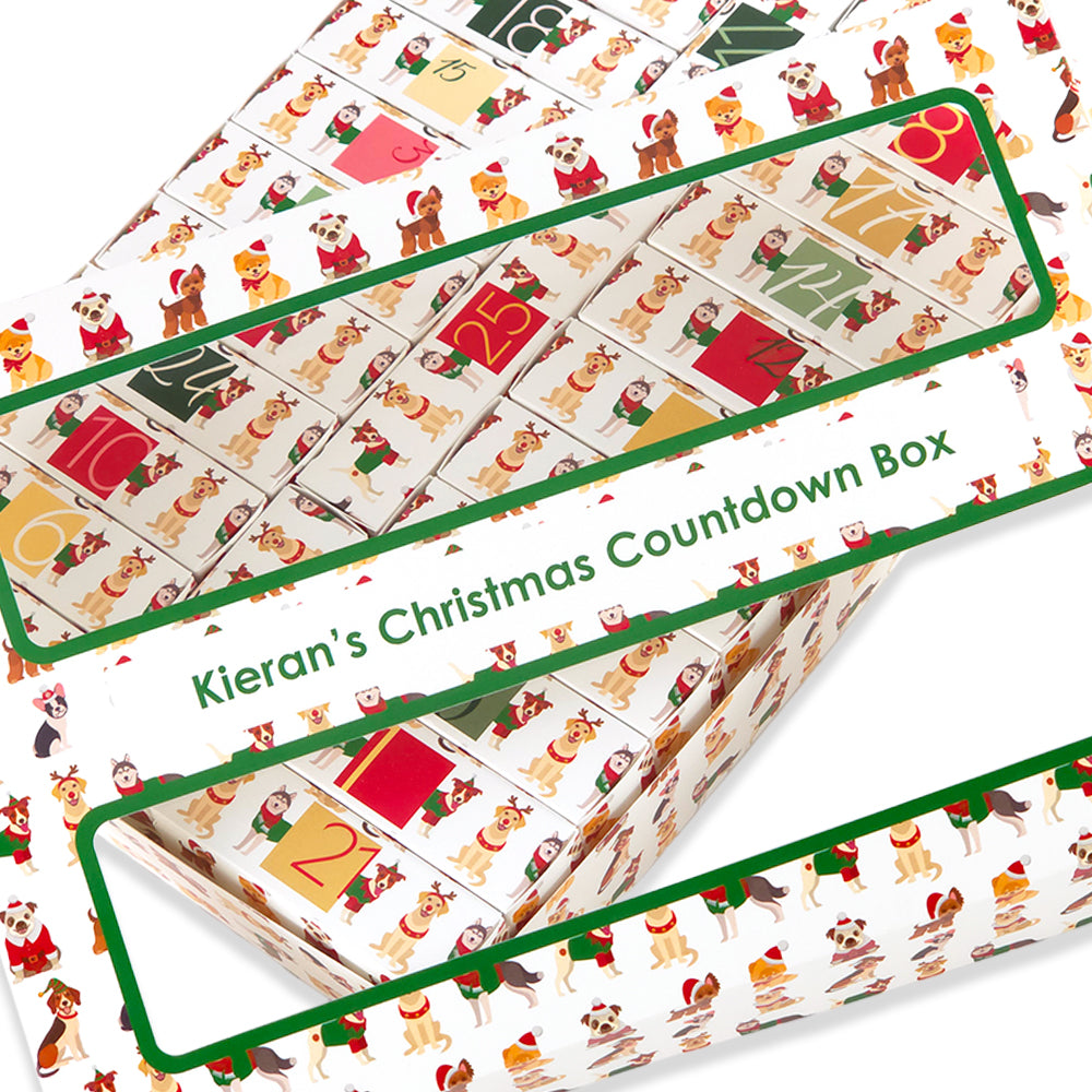 Personalised Advent Calendar Kit | 25 Soap Boxes & Outer Box | Christmas Dogs