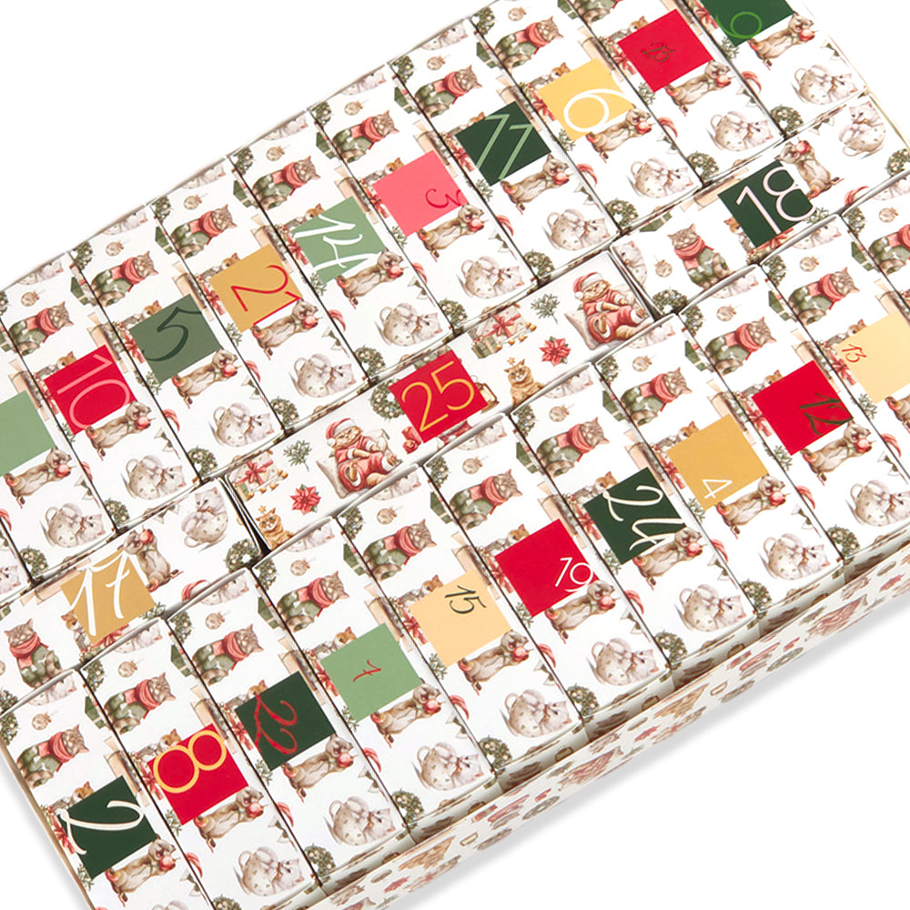 Personalised Advent Calendar Kit | 25 Soap Boxes &amp; Outer Box | Cute Christmas Cats