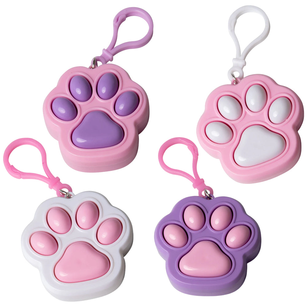 Pawprint Style Clicker Keyring | Single | Anti Stress Fidget Toy | Cracker Filler