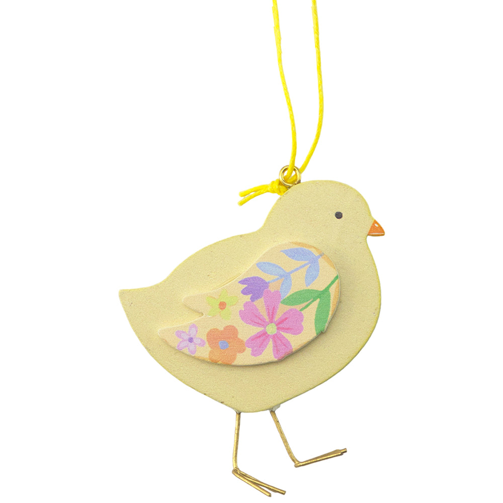 Chick with Pastel Floral Wings | Hanging Easter Tree Decoration