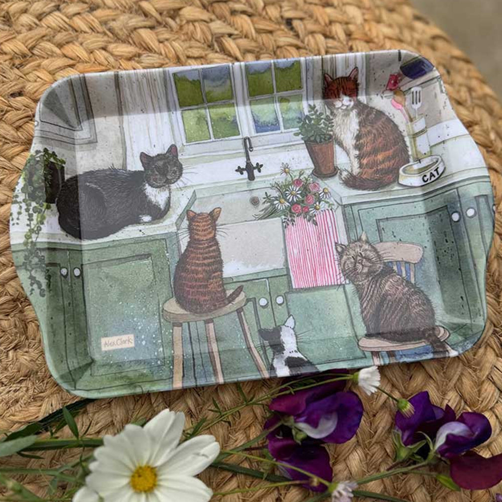 Cats in the Kitchen | Small Melamine Tray | 21 x 14.5cm | Little Gift