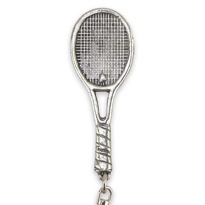 Tennis Racket | Chunky English Pewter 3D Keyring | Little Gift | Cracker Filler