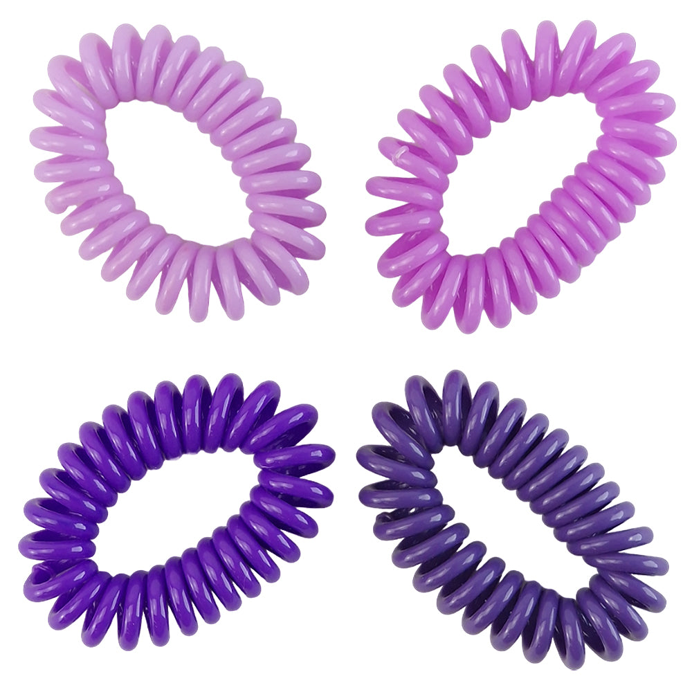 Shades of Purple | 4 Spiral Hair Ties | Little Gift | Cracker Filler