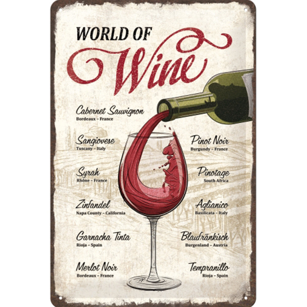 World of Wine | Embossed Tin Sign | 30cm x 20cm