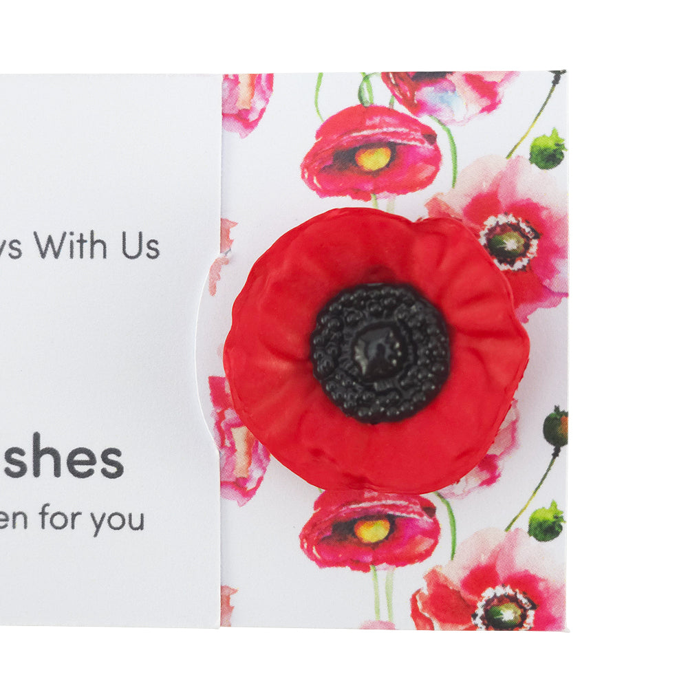 Missed But Always With Us | Poppy | Button Wishes Sew On Token | Cracker Filler