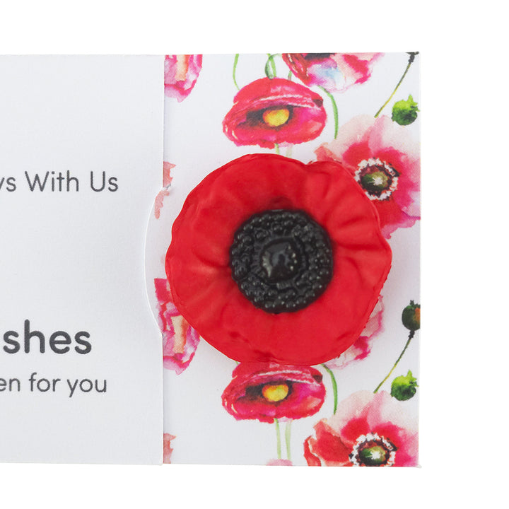 Missed But Always With Us | Poppy | Button Wishes Sew On Token | Cracker Filler
