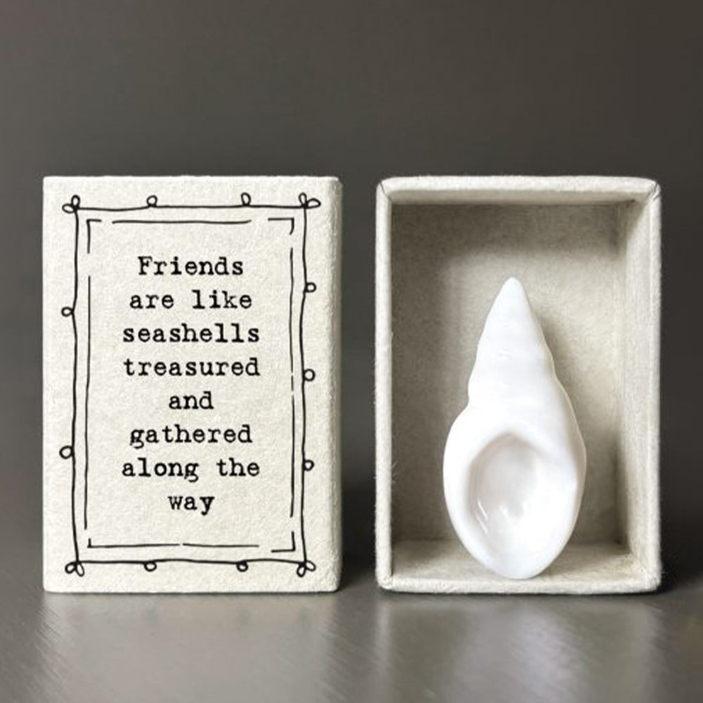 Friends Are Like Seashells - Treasured | Porcelain Shell | Cracker Filler Gift