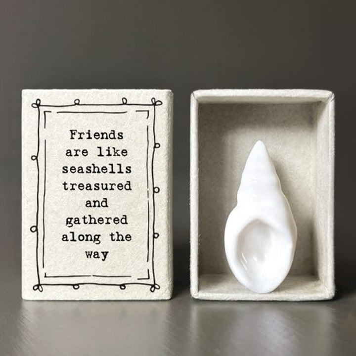 Friends Are Like Seashells - Treasured | Porcelain Shell | Cracker Filler Gift