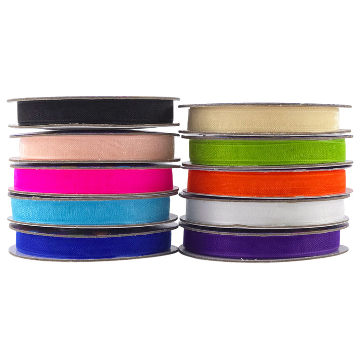 Skinny Organza Ribbon | 6mm Wide | 8m Reel | Crafts &amp; Cracker Making