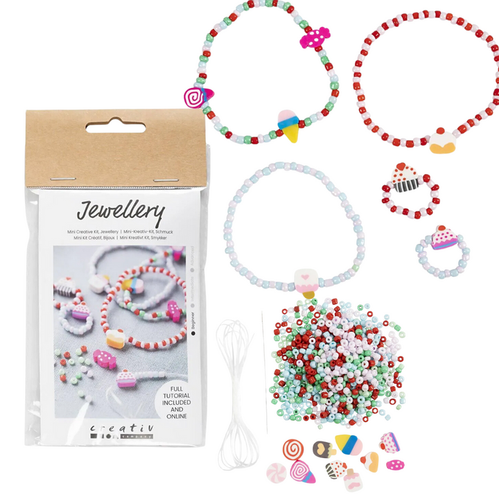 Mini Jewellery Craft Kit for Kids | Making 3 Bracelets & 2 Rings