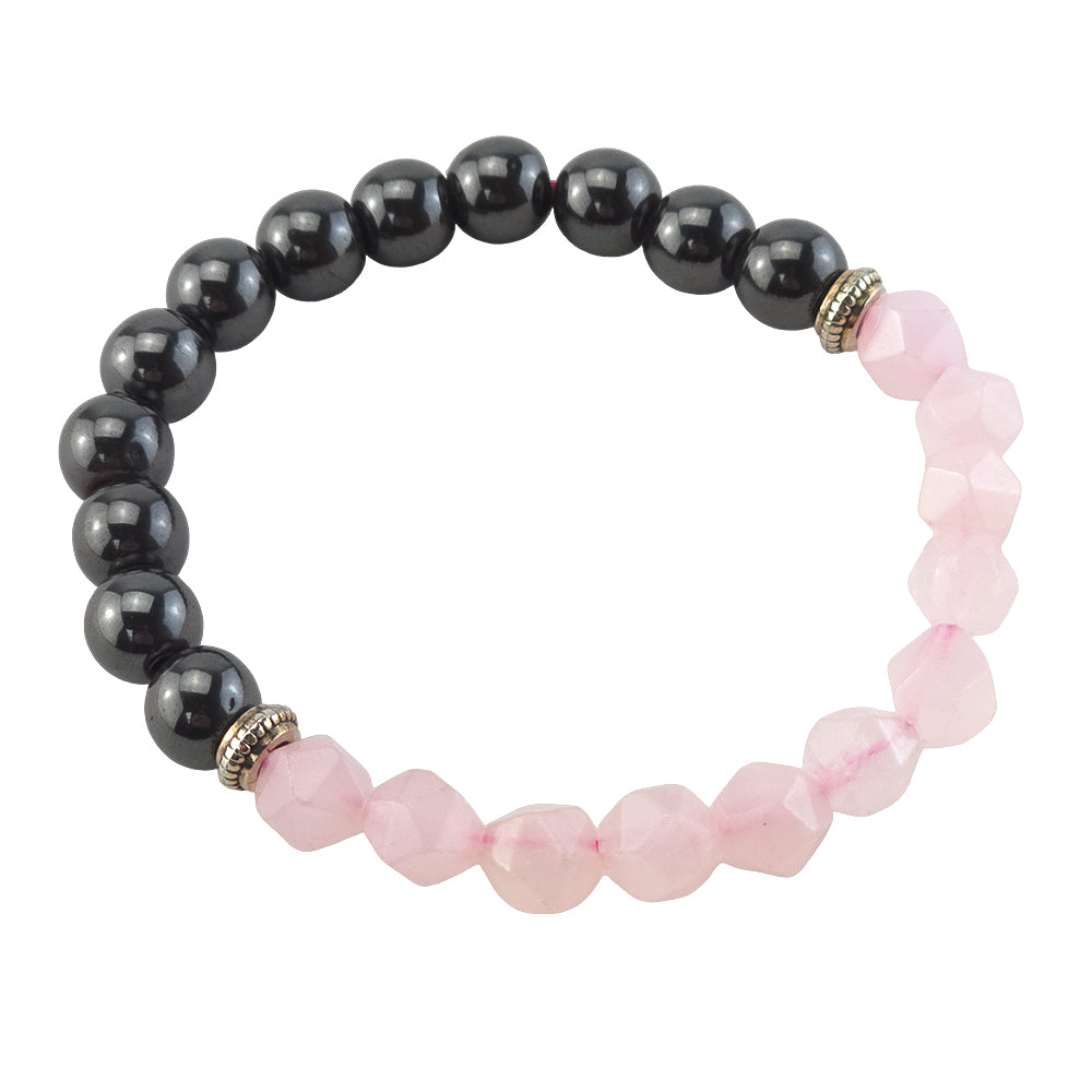 Love | Faceted Rose Quartz & Magnetic Bead Bracelet | Mini Gift | Cracker Filler