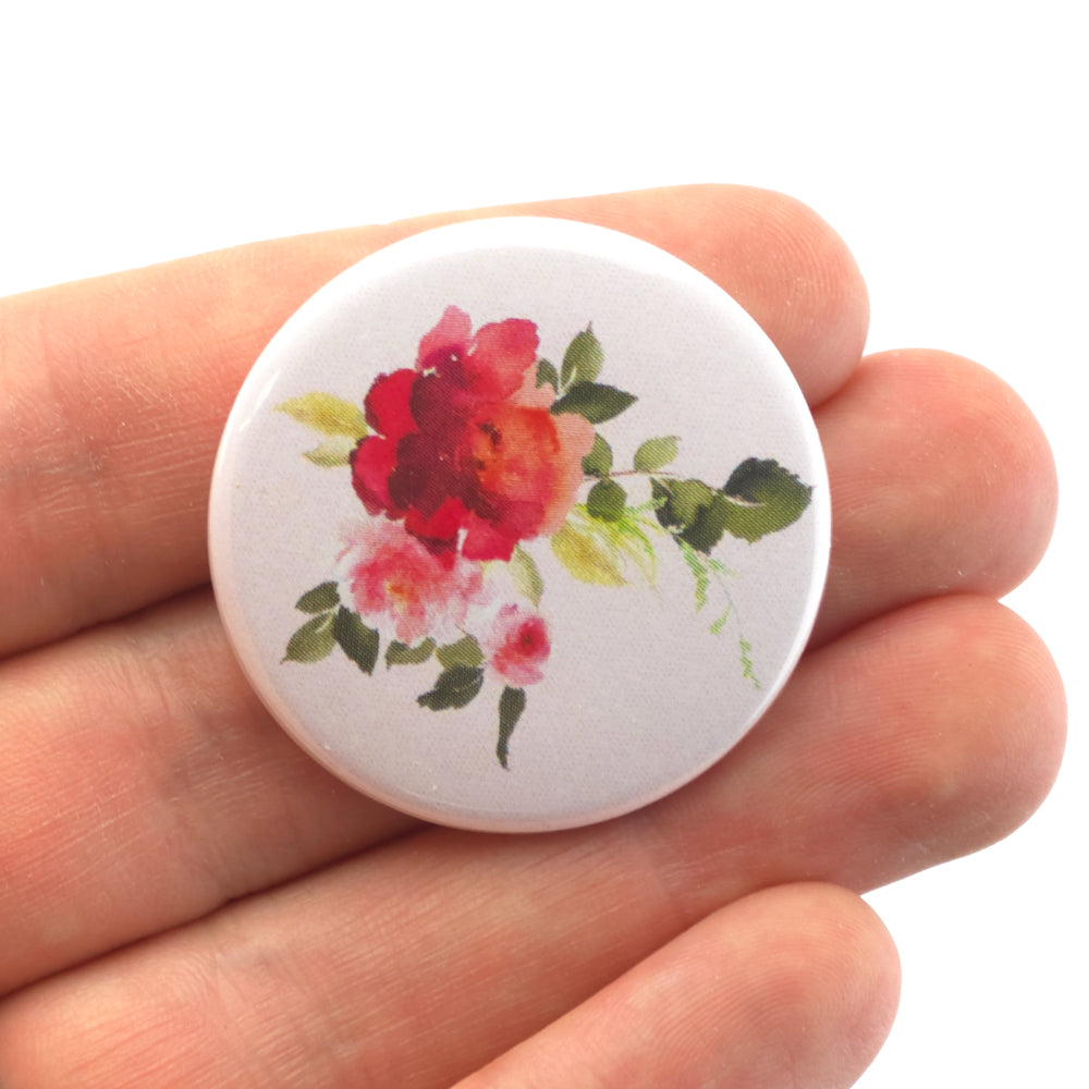 Rose Bouquet | 38mm Button Pin Badge | Little Gift | Cracker Filler