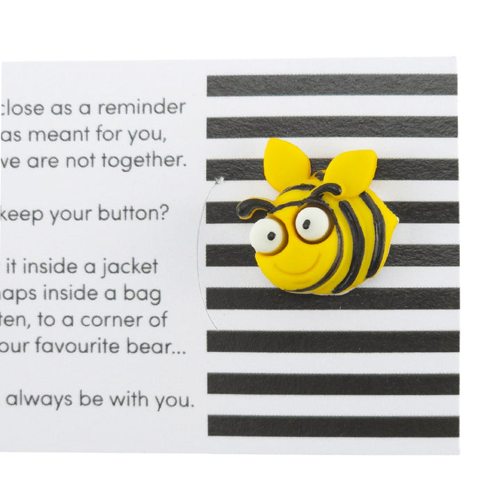Always Bee Crazy | Button Wishes Sew On Token | Little Gift | Cracker Filler