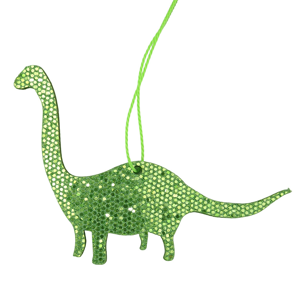 Green Holographic Brontosaurus | Dinosaur Christmas Tree Decoration