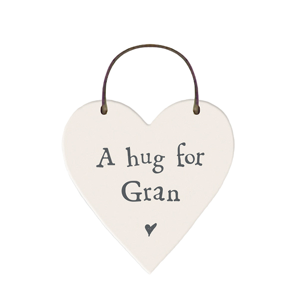 A Hug For Gran Mini Wooden Hanging Heart | Cracker Filler | Little Gift