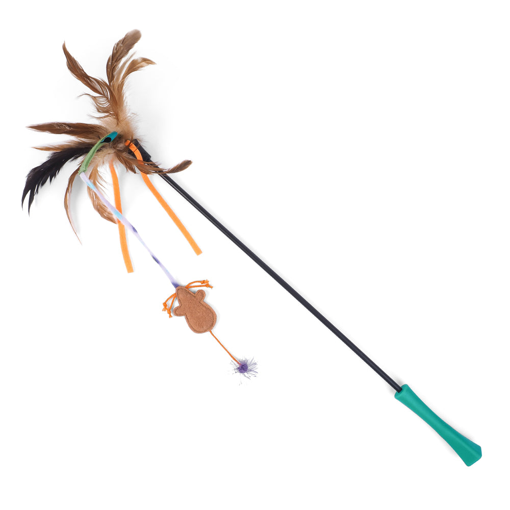 Mousey and Feather Tickle Teaser Stick Cat Toy