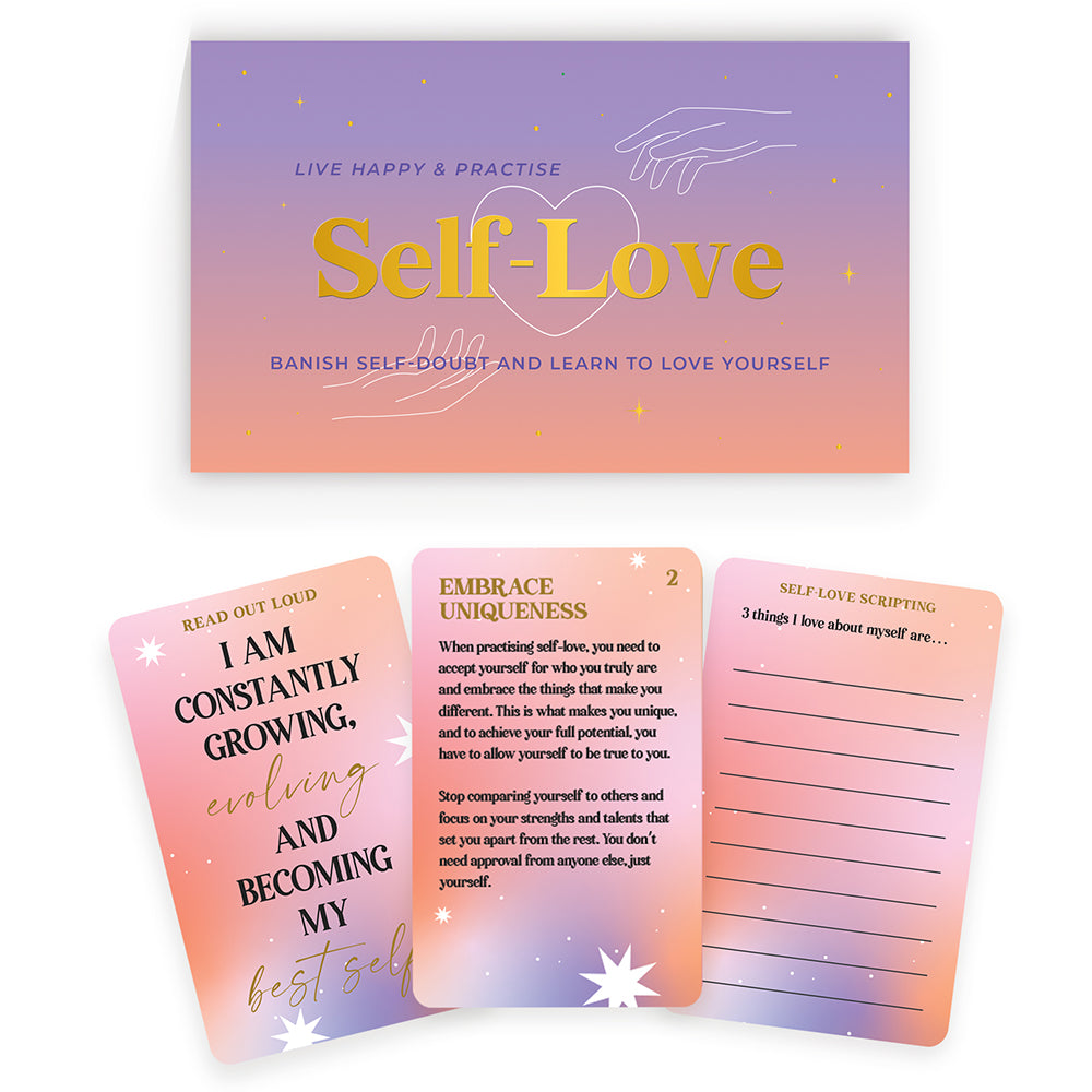 Self Love Practice Cards | Chunky Pack of 100 Cards | Mindfulness Gift Idea
