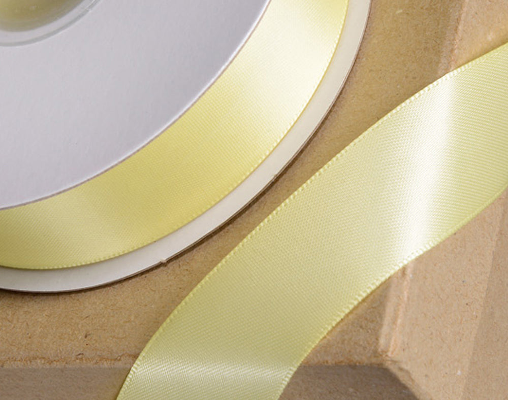 Yellow | 15mm Double Faced Satin Ribbon | 25m Long