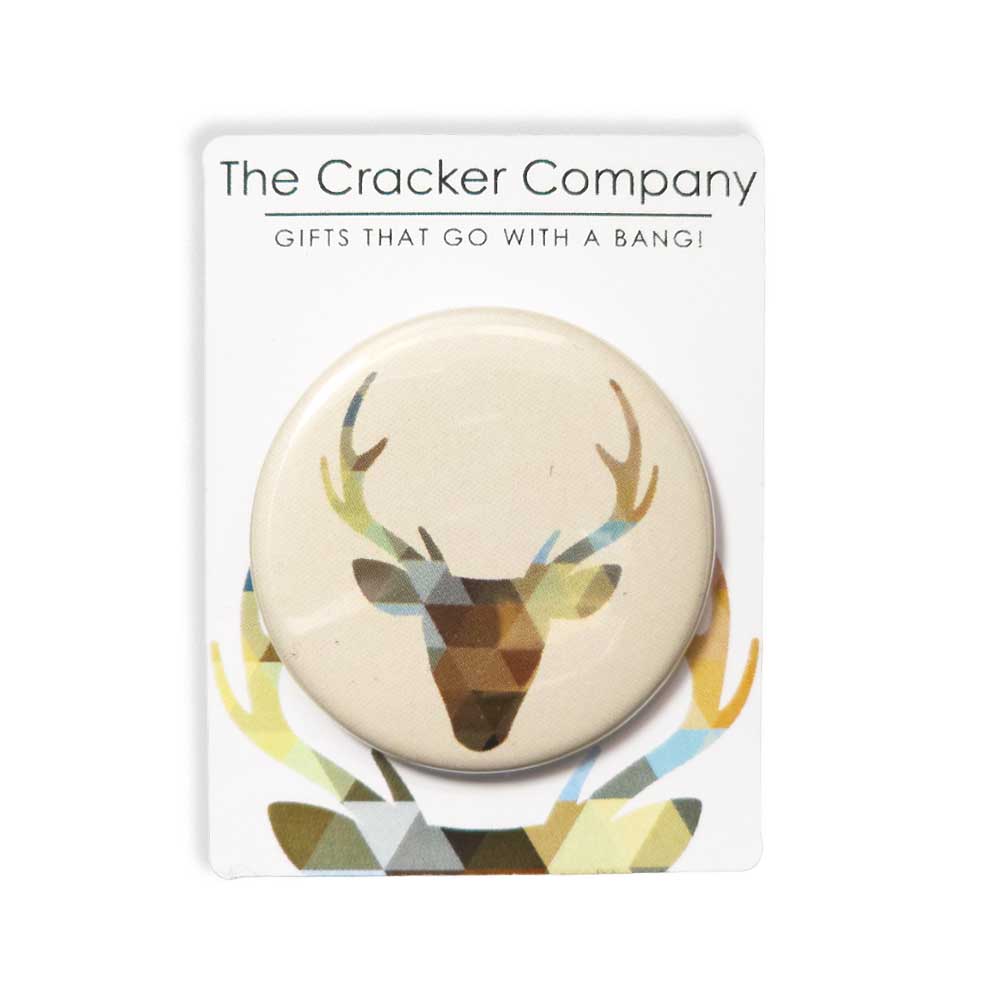 Stag Head | 38mm Button Pin Badge | Little Gift | Cracker Filler