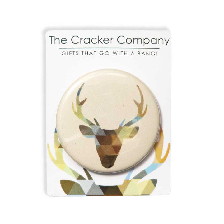 Stag Head | 38mm Button Pin Badge | Little Gift | Cracker Filler