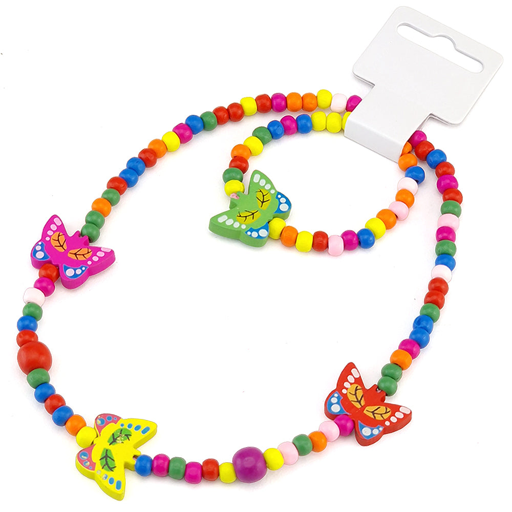Wooden Butterfly Necklace & Bracelet for Girls | Little Gift | Cracker Filler