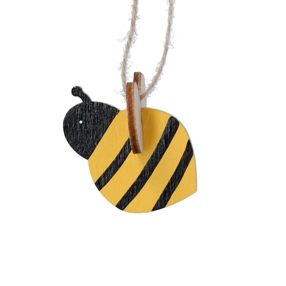 4.5cm 3D Wooden Bumble Bee Hanging Ornament | Cracker Filler | Mini Gift