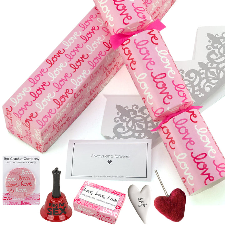 Love Love Love | Single Filled Valentine's Day Cracker | Choice of Gifts