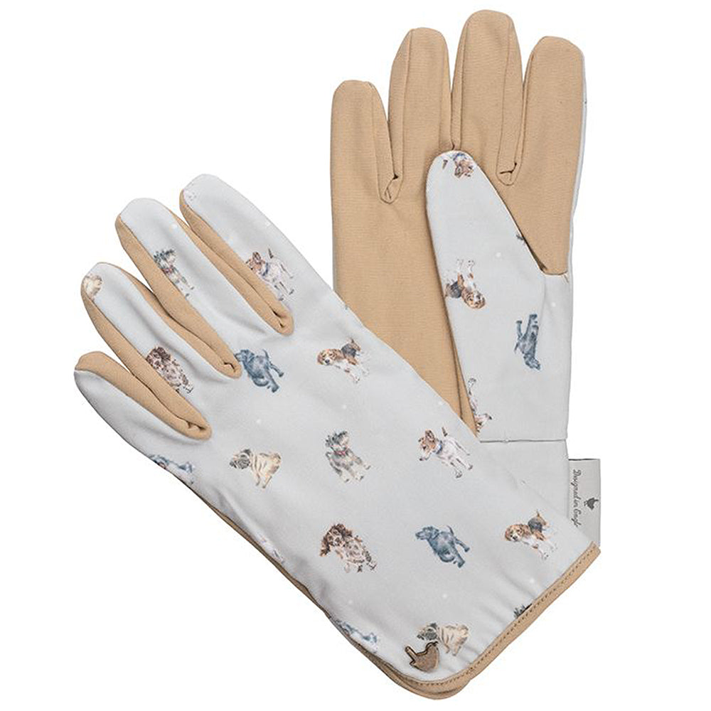 Dog Friends Fabric Gardening Gloves | One Size | Wrendale Designs