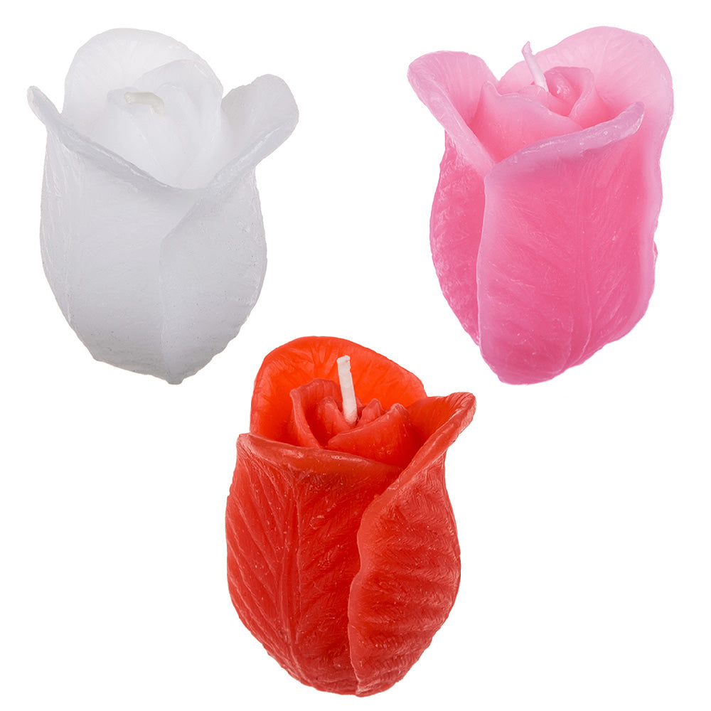 Freestanding Rose Bud Candle | 5cm Tall | Little Gift | Cracker Filler