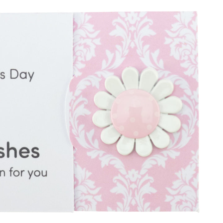 Happy Mother's Day | Pink Daisy | Button Wishes Sew On Token | Cracker Filler