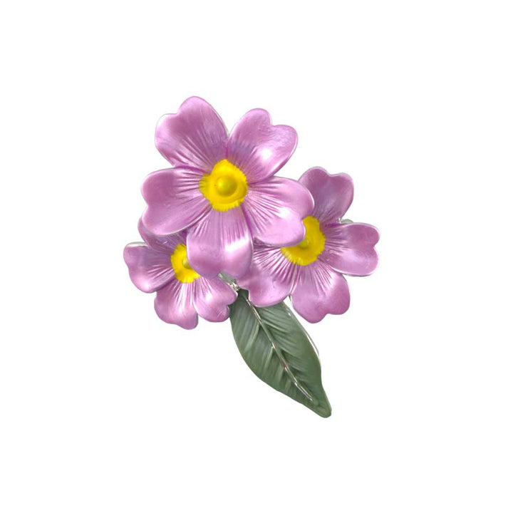Lilac Primrose | Silver Tone Brooch | Little Gift | Cracker Filler