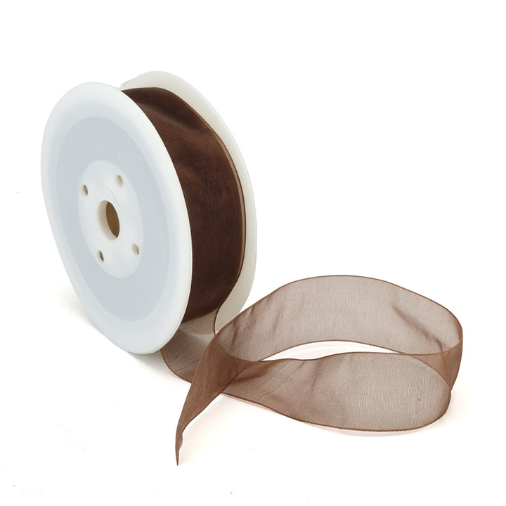 40mm or 25mm Organza Ribbon | Woven Edged |  25m Roll | Choice of Colours 