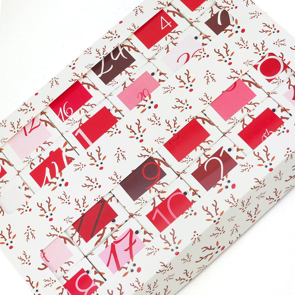 Advent Calendar Making Kit | 24 Cube Boxes & Outer Box | Googly Rudolph