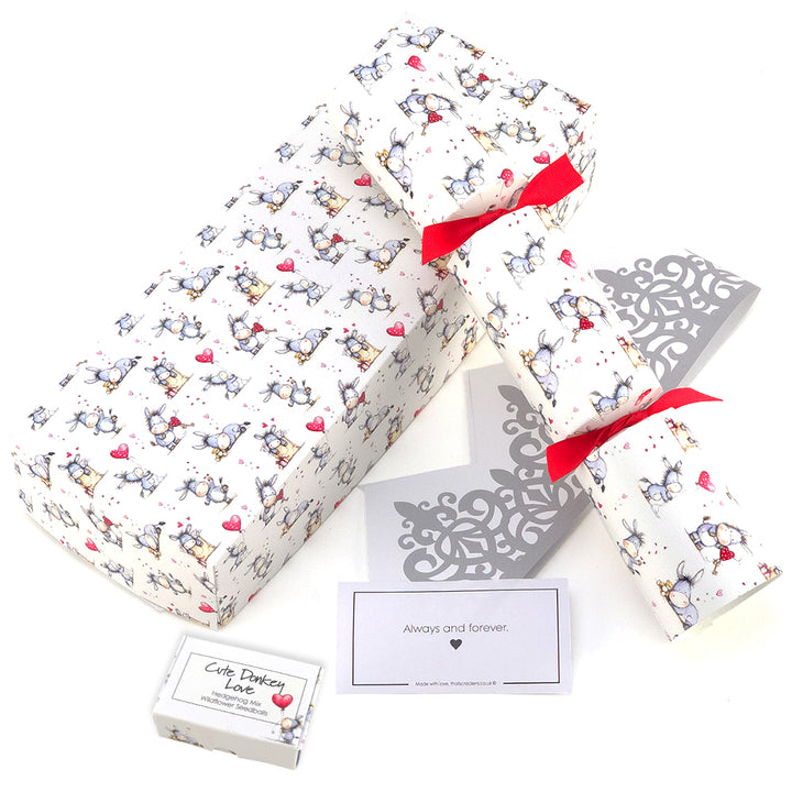 Cute Donkey Love | Single Filled Valentine's Day Cracker | Choice of Gifts