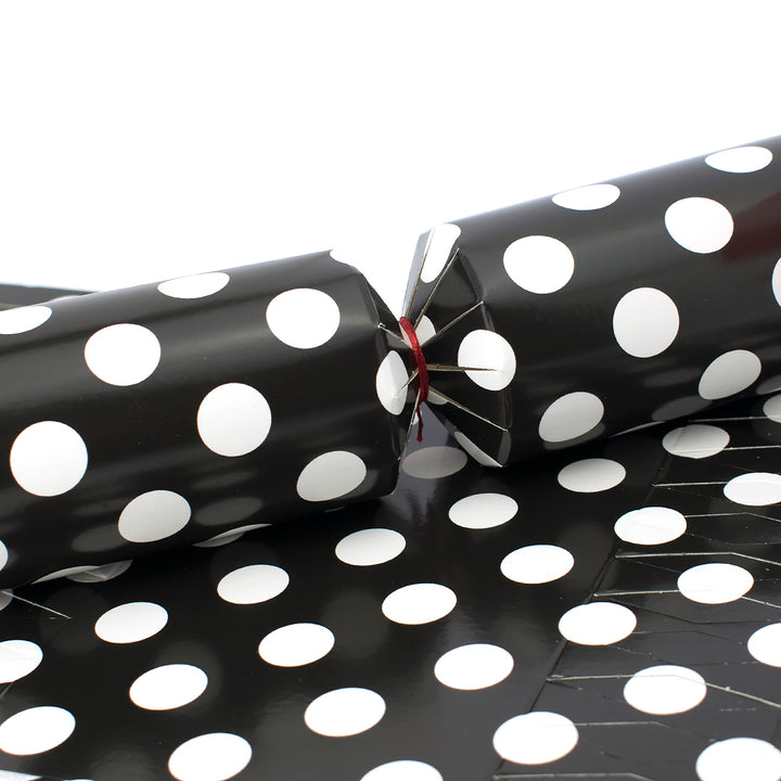 6 Monochrome Large Polka Crackers - Make & Fill Your Own Kit