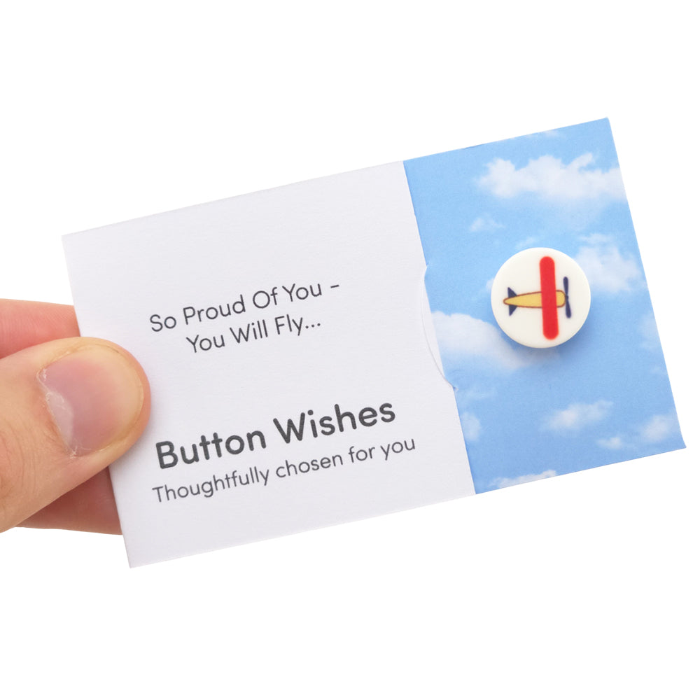So Proud of You - You Will Fly | Button Wishes Sew On Token | Cracker Filler