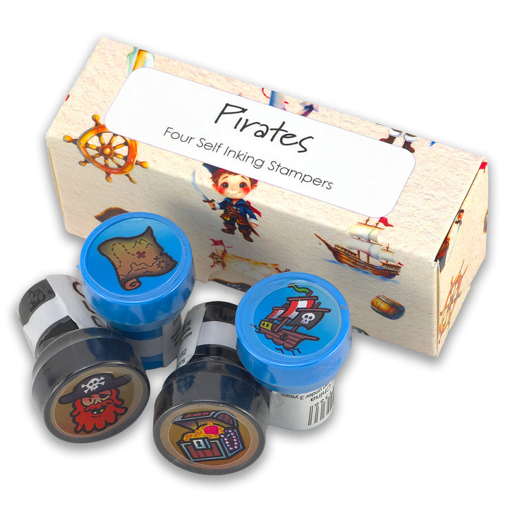 Pirate | 4 Self Inking Stampers for Kids | Cracker Filler | Party Bag Gift