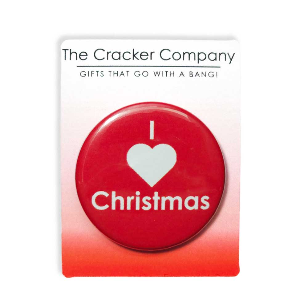 I Love Christmas | 38mm Button Pin Badge | Little Gift | Cracker Filler