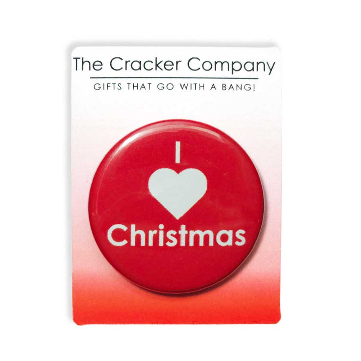I Love Christmas | 38mm Button Pin Badge | Little Gift | Cracker Filler