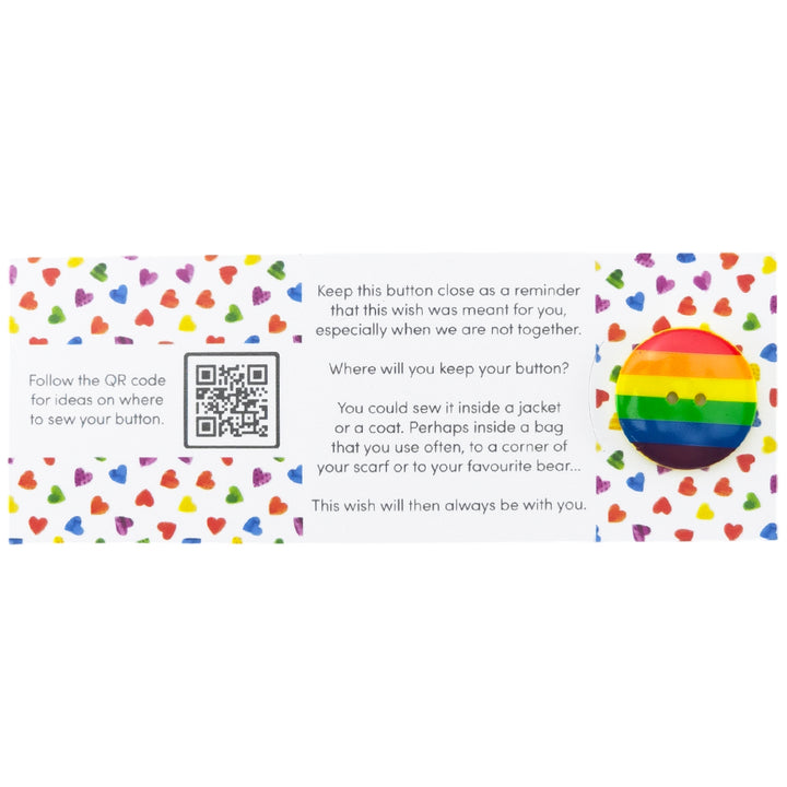 Be Proud | Rainbow | Button Wishes Sew On Token | Little Gift | Cracker Filler