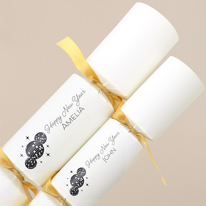 Personalised Mirror Ball New Year Crackers Kit | Add Own Names | Minimum 4