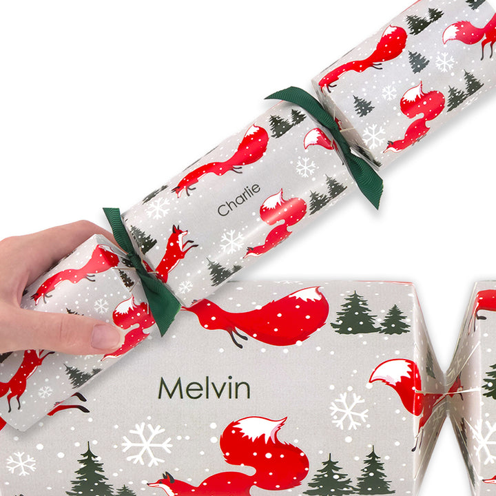 Personalised Cracker Making Craft Kit | Christmas Fox | Makes 4 or 6 Crackers