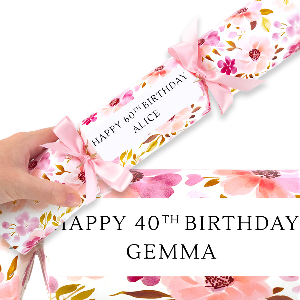 Personalised Milestone Birthday Florals | Cracker Making Craft Kit | Add a Name