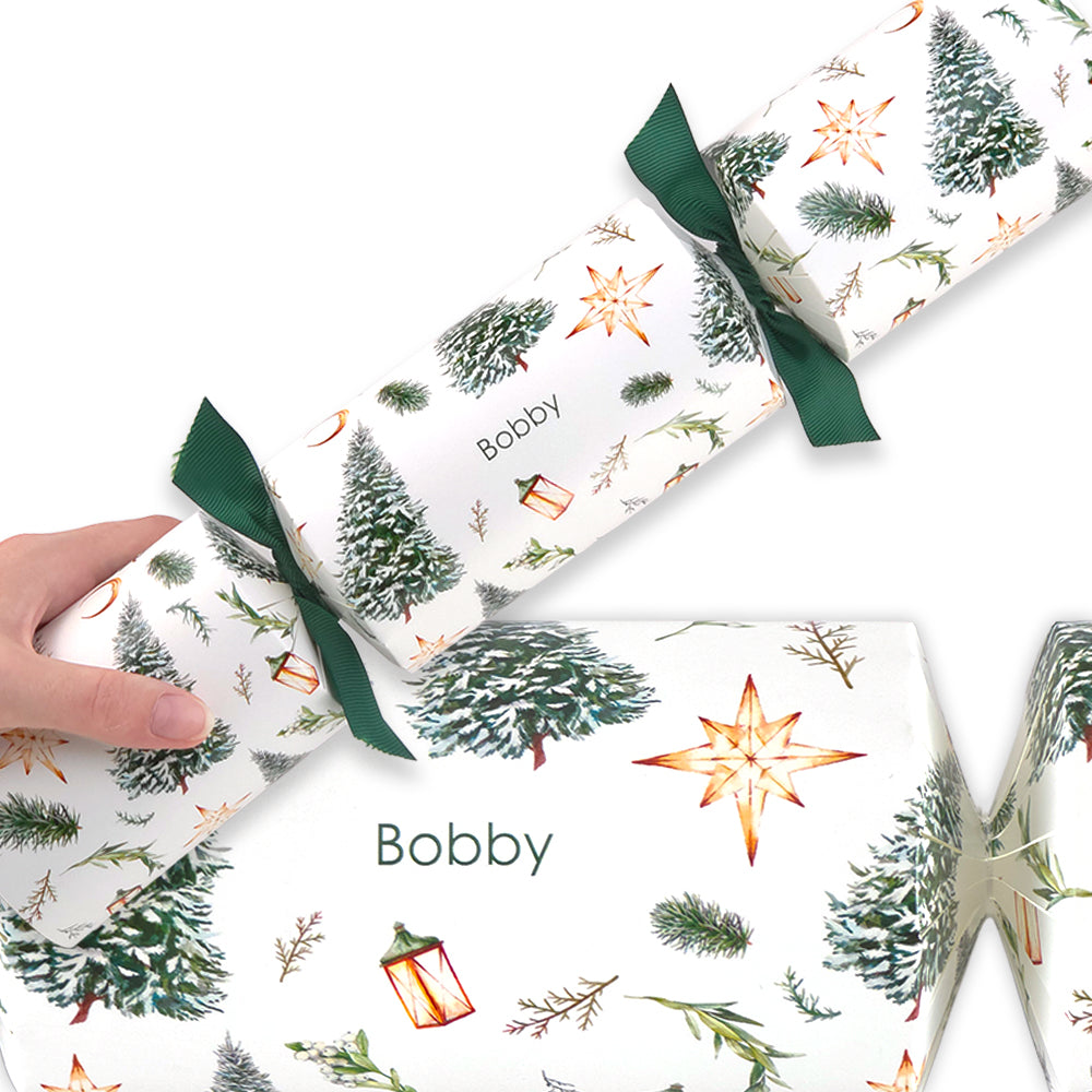 Personalised Cracker Making Kit | Christmas Watercolour | Makes 4 or 6 Crackers