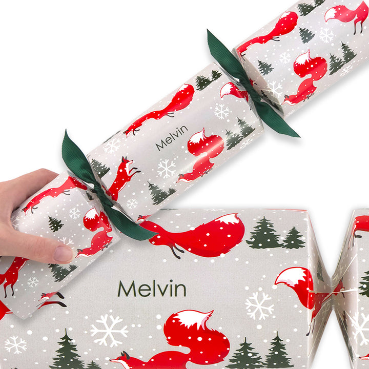 Personalised Cracker Making Craft Kit | Christmas Fox | Makes 4 or 6 Crackers