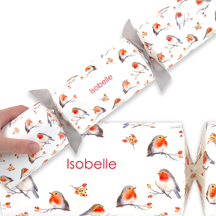 Personalised Cracker Making Kit | Watercolour Robin | Makes 4 or 6 Crackers
