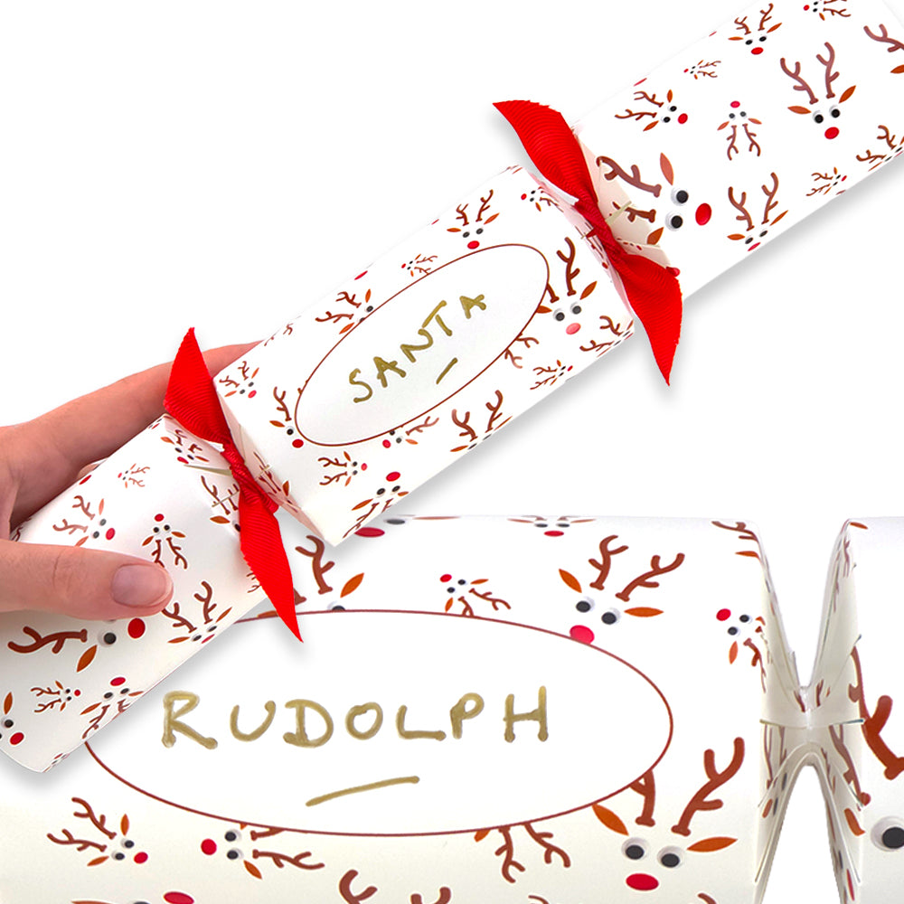Personalise Your Own Crackers Craft Kit | Googly Rudolph | Minimum 4