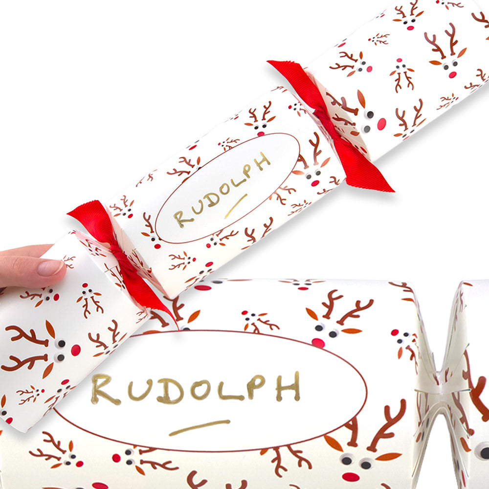 Personalise Your Own Crackers Craft Kit | Googly Rudolph | Minimum 4