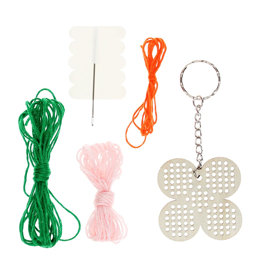 Stitch Your Own Wooden Daisy Keyring | Little Sewing Craft Kit | Gift Idea