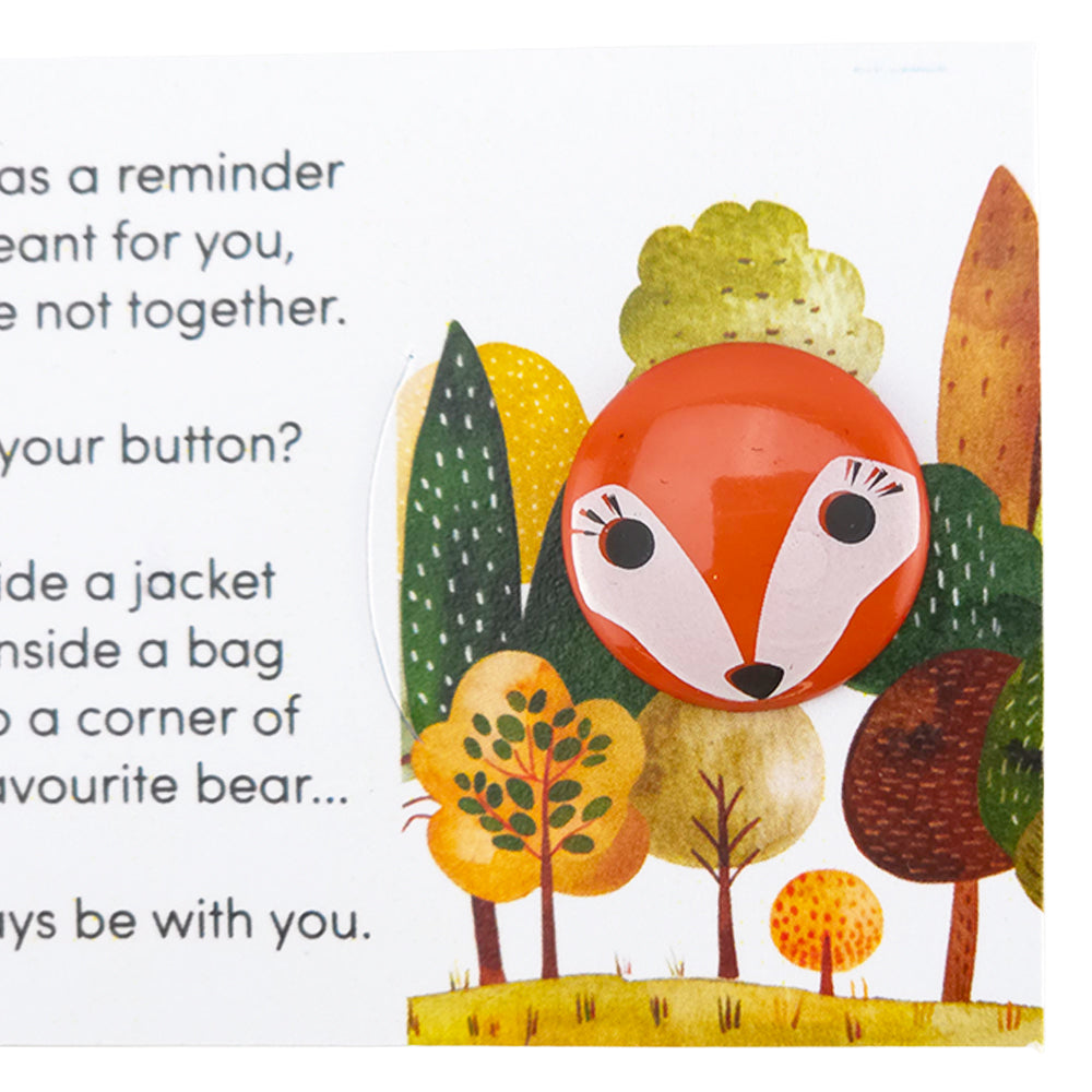 Foxy Lady | Button Wishes Sew On Token | Little Gift | Cracker Filler